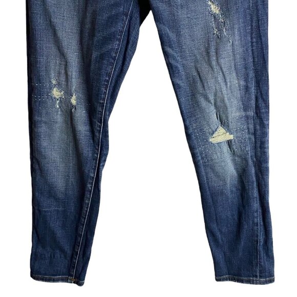 Uniqlo Women's Medium Indigo Distressed Boyfriend Denim Jeans - Picture 3 of 5